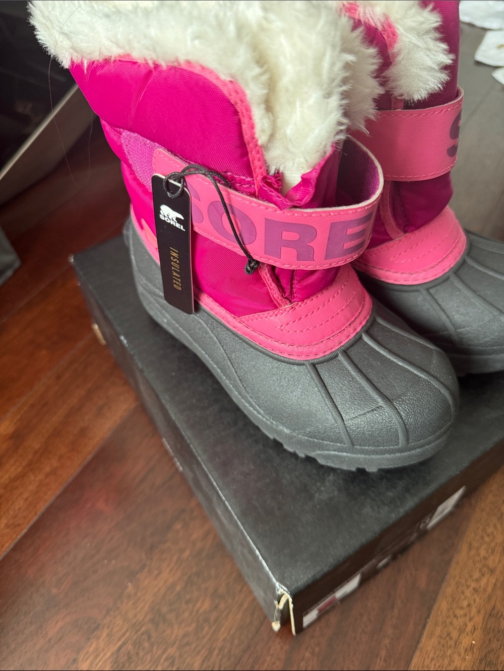 Sorel Kids Hot Pink and Gray Insulated Snow Boots